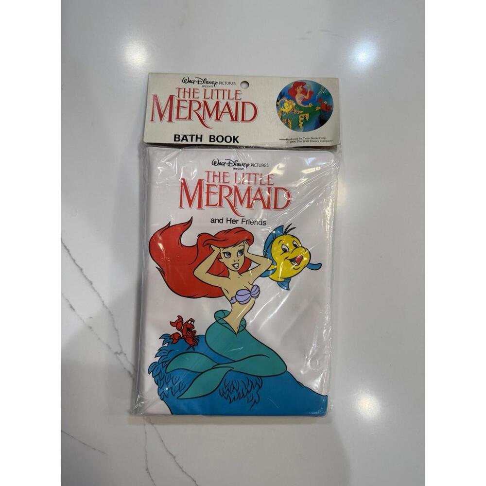 Vintage 1990 Walt Disney Pictures Presents The Little Mermaid Bath Book NEW NOS